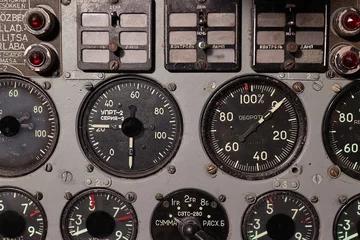 Acrylic prints Old airplane Cockpit of an old plane