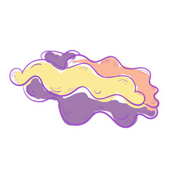 Colourful doodle cloud.Icon on white background.