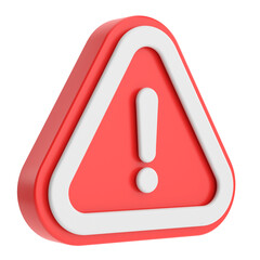 Warning sign. Exclamation mark. 3D illustration.