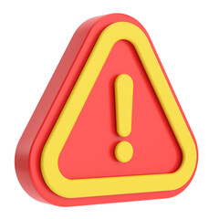 Warning sign. Exclamation mark. 3D illustration.