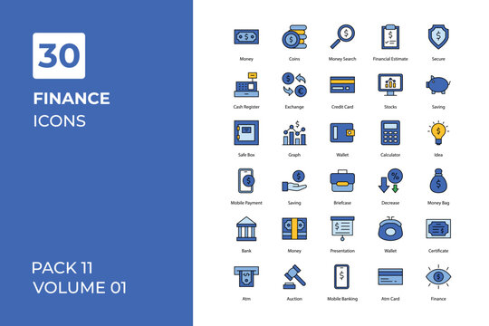 Fintech icons collection. Set vector line with elements for mobile concepts and web apps. Collection modern icons.