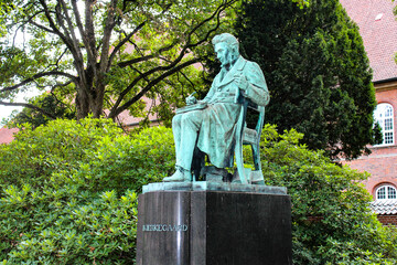 Statue of theologian and philosopher Kierkegaard in Copenhagen, Denmark - obrazy, fototapety, plakaty