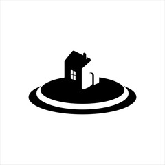 House in Podium logo design inspiration.