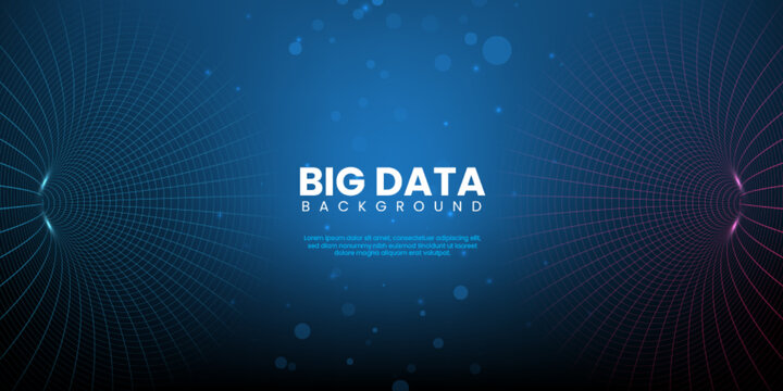 Digital technology pink blue background. Big data concept and network communication banner