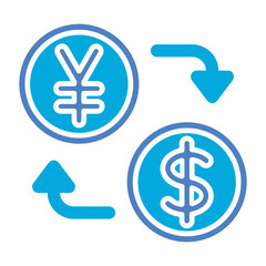 Currency Exchange Glyph Two Color Icon