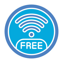 Free Wifi Glyph Two Color Icon