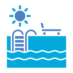Swimming Pool Glyph Two Color Icon