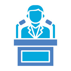Politician Glyph Two Color Icon