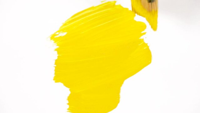 Abstract yellow brush stroke paint
