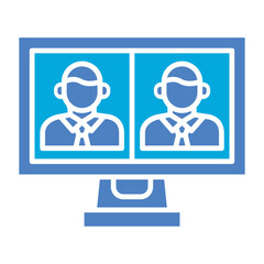 Video Call Glyph Two Color Icon