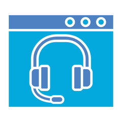 Online Support Glyph Two Color Icon