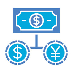 Money Exchange Glyph Two Color Icon