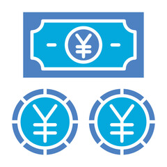 Yen Currency Glyph Two Color Icon