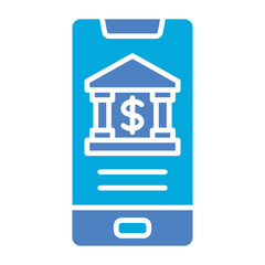 Mobile Banking Glyph Two Color Icon