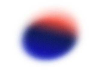 Abstract background with a blue and red blurry circle with grain with free space to insert textual content. Spray effect blur with gradient.