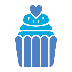 Cupcake Glyph Two Color Icon