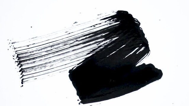 black line brush strokes for footage elements overlay. animated hand scraping mascara with black ink for lower third and transition. 