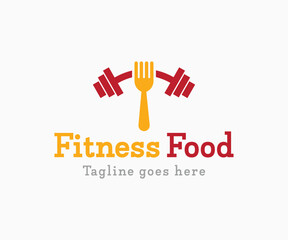 Fitness food logo design. Gym food logo. Healthy food logo. Fitness logo design