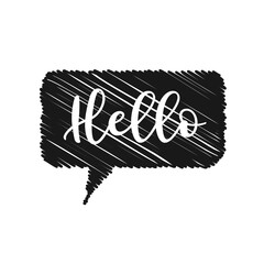 Hello letter in handwriting font style, can use for greeting card. Vector illustration.