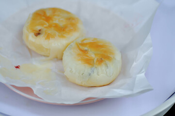 Chinese bun, mooncake or Singapore bun or teochew or teochew mooncake or Singaporean Buns