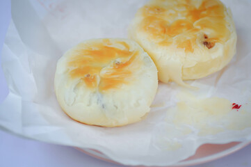 Chinese bun, mooncake or Singapore bun or teochew or teochew mooncake or Singaporean Buns