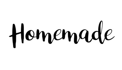 Homemade in handwriting font style, can use for greeting card. Vector illustration.