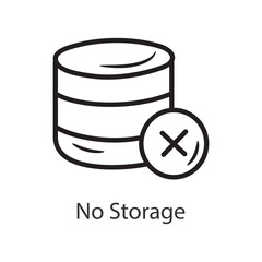 No Storage Filled Outline Icon Design illustration. Data Symbol on White background EPS 10 File