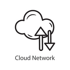 Cloud Network Filled Outline Icon Design illustration. Data Symbol on White background EPS 10 File