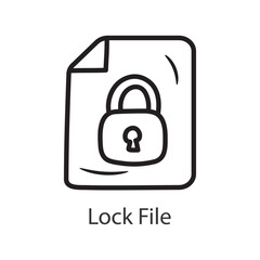 Lock File Filled Outline Icon Design illustration. Data Symbol on White background EPS 10 File