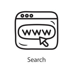 Search Filled Outline Icon Design illustration. Data Symbol on White background EPS 10 File