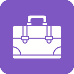 Briefcase Multicolor Round Corner Glyph Inverted Icon