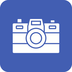 Camera Multicolor Round Corner Glyph Inverted Icon