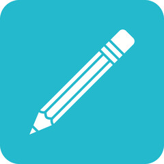 Pencil Multicolor Round Corner Glyph Inverted Icon