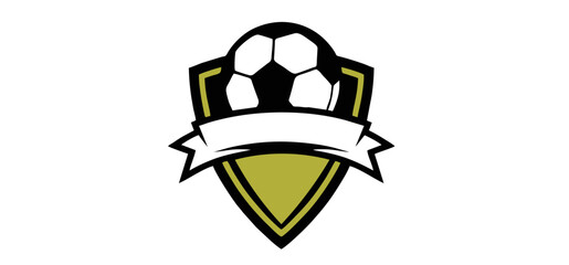 vector soccer logo or football club sign badge football logo with shield.