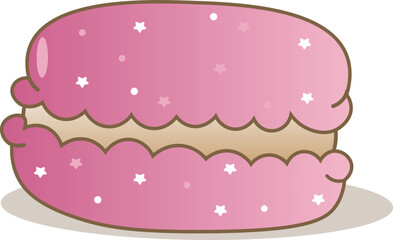 cake with pink icing. Macaroon 