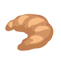 Croissant isolated on white background. Beautiful croissant sprinkled with powdered sugar.