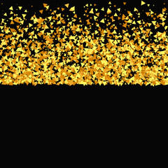 Star Sequin Confetti on Transparent Background. Isolated Flat Birthday Card. Golden Stars Banner. Vector Gold Glitter. Falling Particles on Floor. Voucher Gift Card Template. Christmas Party Frame.