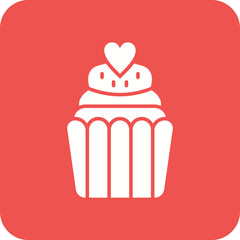Cupcake Multicolor Round Corner Glyph Inverted Icon