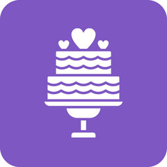 Cake Multicolor Round Corner Glyph Inverted Icon