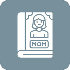 Book Multicolor Round Corner Glyph Inverted Icon