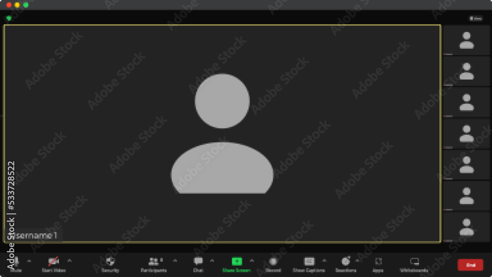 Wall mural video conference calls window overlay. video calls window overlay. video conferencing window overlay