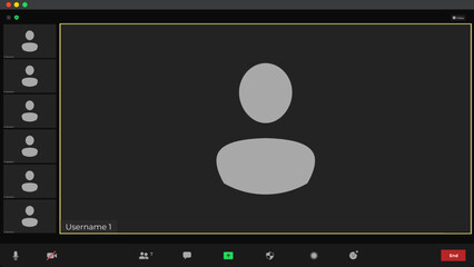 Video conferencing user interface. Online conference meeting. Video conference icon. Video Call. Mockup Kit interface.
