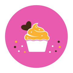 Cupcake. Vector image.