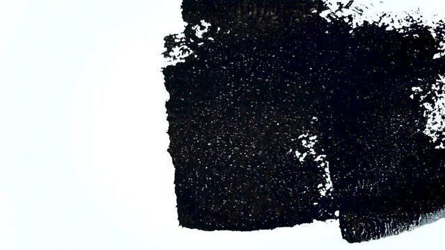 Black paint strokes with roller brushes for transition animations, footage overlay and backgrounds
