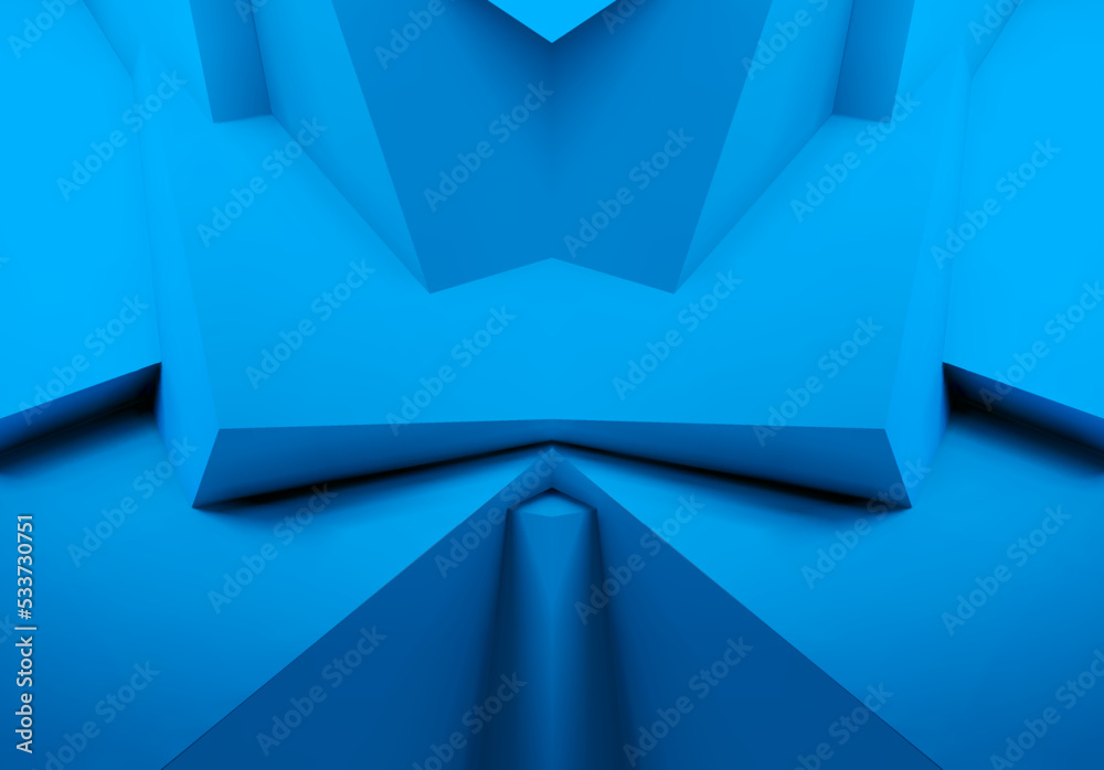 Poster Abstract background with realistic overlapping blue cubes
