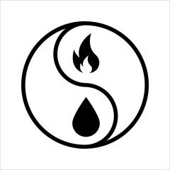 Yin and yang line icon, outline vector sign, black and white yin yang. vector illustration on white background.