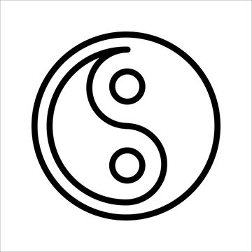 recommend clip art: Yin and yang line icon, outline vector sign, black and white yin yang. vector illustration on white background.