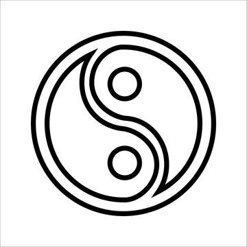 recommend clip art: Yin and yang line icon, outline vector sign, black and white yin yang. vector illustration on white background.