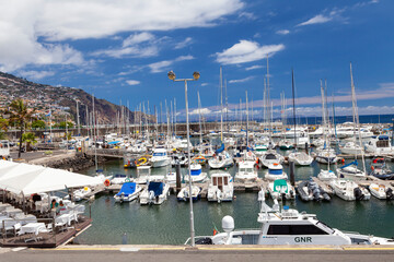 Fototapeta na wymiar Overlooking at he marina of Funchal, Santa Luzia, Funchal, Madeira, Portugal, Europe