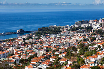 Fototapeta na wymiar View of Funchal city and harbor, Madeira, Portuga,l Europepe
